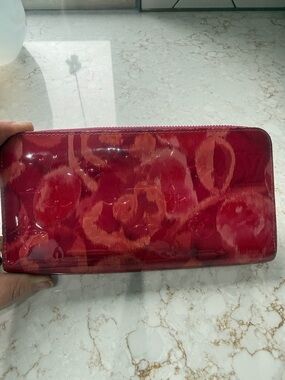 Louis Vuitton Red Vernis Monogram Zip Wallet